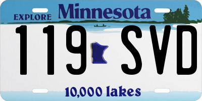 MN license plate 119SVD