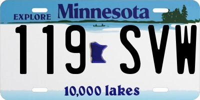 MN license plate 119SVW