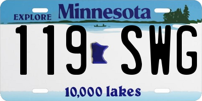 MN license plate 119SWG