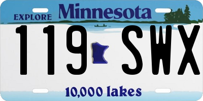 MN license plate 119SWX