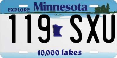 MN license plate 119SXU