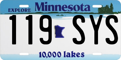 MN license plate 119SYS