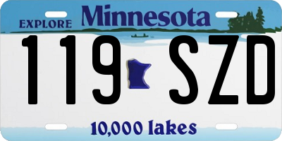 MN license plate 119SZD