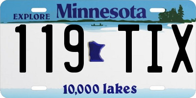 MN license plate 119TIX