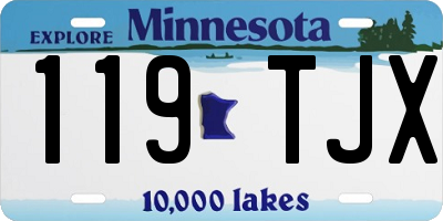 MN license plate 119TJX