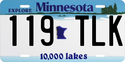 MN license plate 119TLK