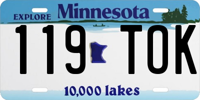 MN license plate 119TOK