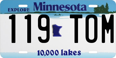 MN license plate 119TOM