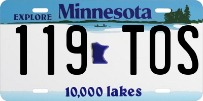 MN license plate 119TOS