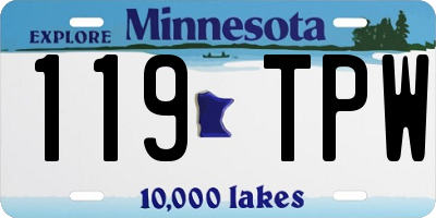MN license plate 119TPW