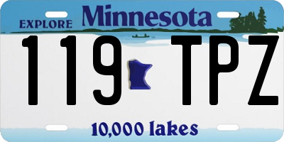 MN license plate 119TPZ