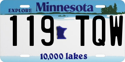 MN license plate 119TQW