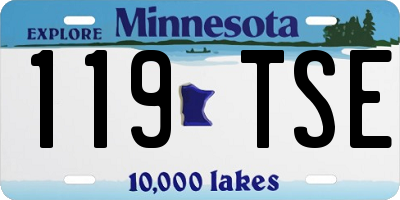MN license plate 119TSE