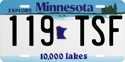 MN license plate 119TSF