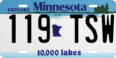 MN license plate 119TSW