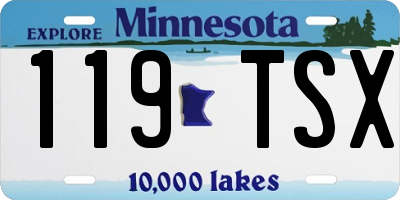 MN license plate 119TSX