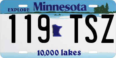 MN license plate 119TSZ