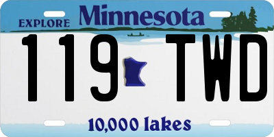 MN license plate 119TWD