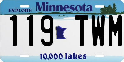 MN license plate 119TWM