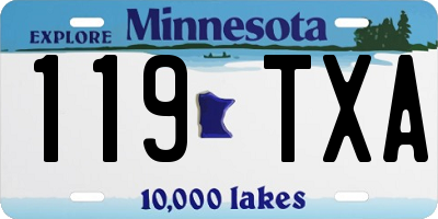 MN license plate 119TXA