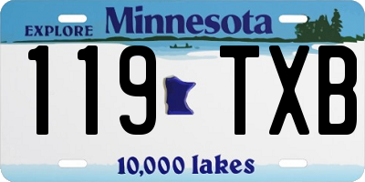 MN license plate 119TXB