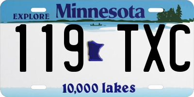 MN license plate 119TXC