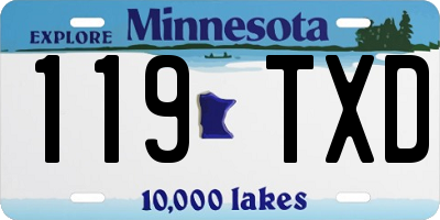 MN license plate 119TXD