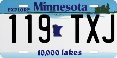 MN license plate 119TXJ