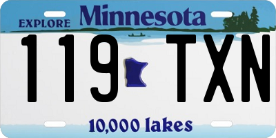 MN license plate 119TXN
