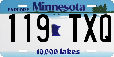 MN license plate 119TXQ