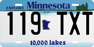 MN license plate 119TXT