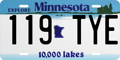 MN license plate 119TYE