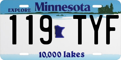 MN license plate 119TYF