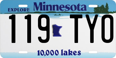 MN license plate 119TYO