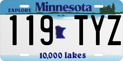 MN license plate 119TYZ
