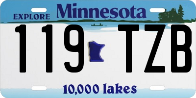 MN license plate 119TZB