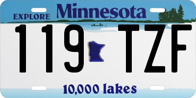 MN license plate 119TZF