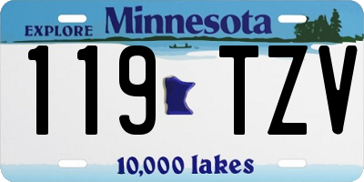 MN license plate 119TZV