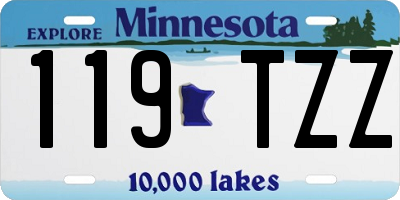 MN license plate 119TZZ