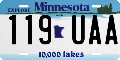 MN license plate 119UAA