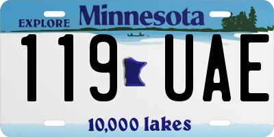 MN license plate 119UAE