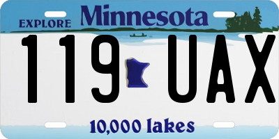 MN license plate 119UAX