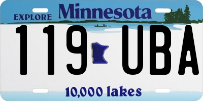 MN license plate 119UBA