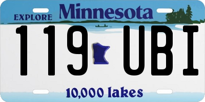 MN license plate 119UBI