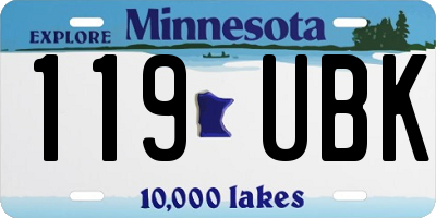 MN license plate 119UBK