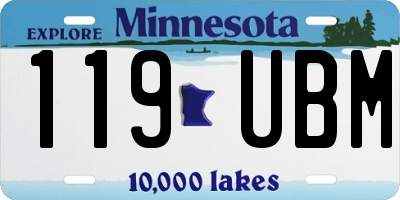 MN license plate 119UBM