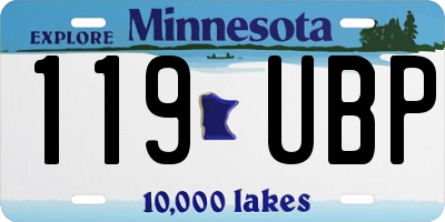 MN license plate 119UBP