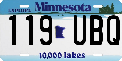 MN license plate 119UBQ