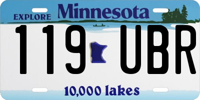 MN license plate 119UBR