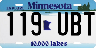 MN license plate 119UBT